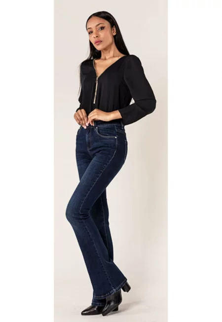 Дамски разкроени дънки  тъмносини P212-2 M8 17016