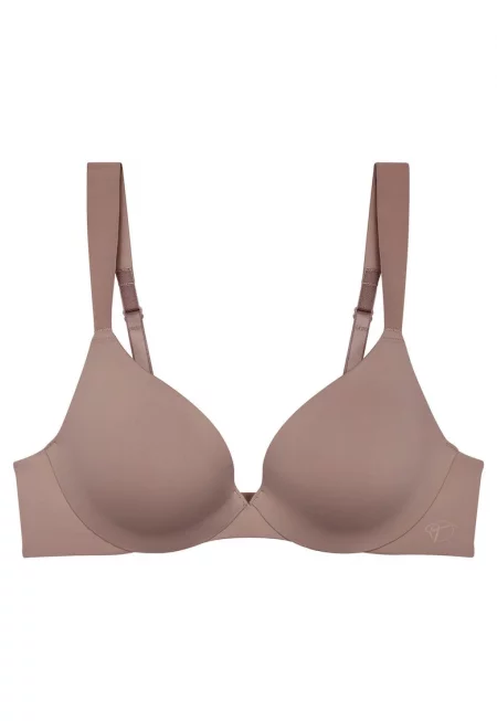Дамски сутиен с банели  10217848 - Синтетичен - Кафяв