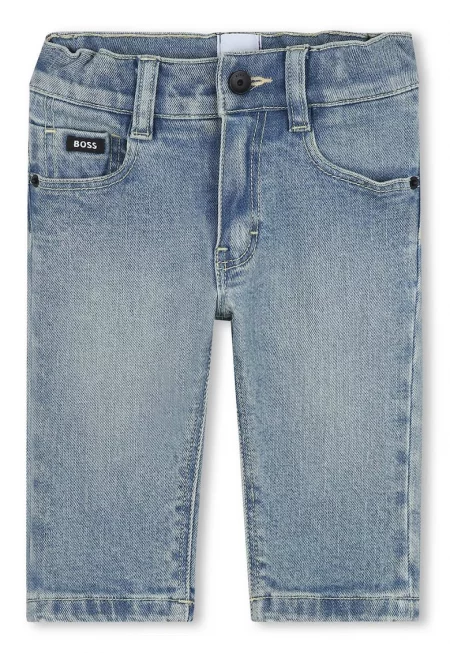 Дънки със захабен ефект - Светлосин