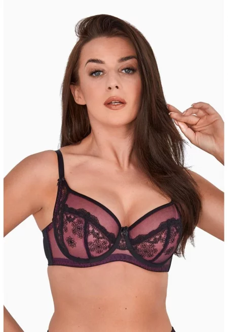 Едноцветен сутиен с дантелени вложки Soft Ossie