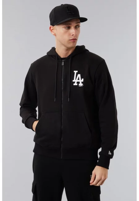 Худи LA Dodgers League Essential с цип - Бял/Черен