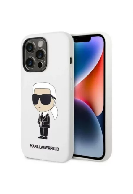 Калъф  Liquid Silicone Ikonik NFT - За iPhone 14 Pro Max - Бял