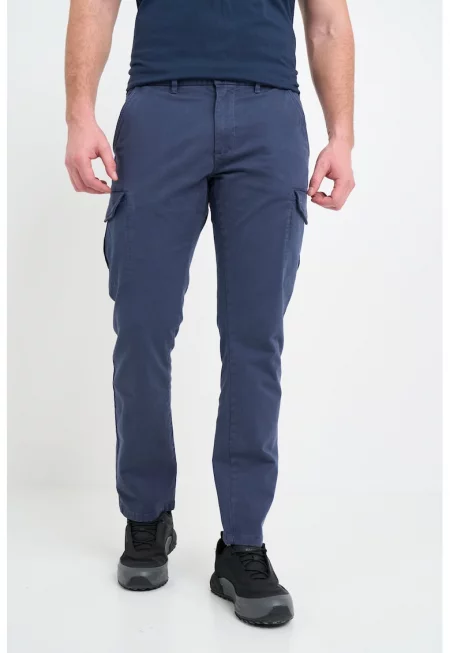 Карго панталон със средновисока талия - Син