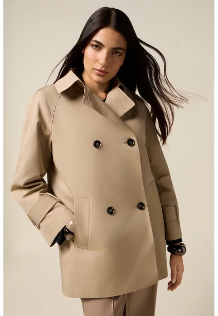 Късо палто-тренч - Бежов