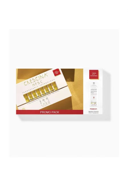 Комплект  HFSC Transdermic 500 - Против косопад - За мъже: Ампули - 20 бр + Шампоан - 200 мл