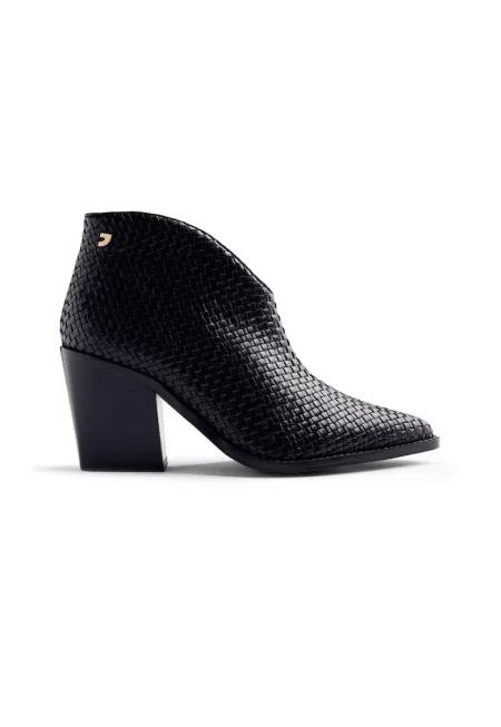 Кожени боти Erhard с масивен ток - Черен