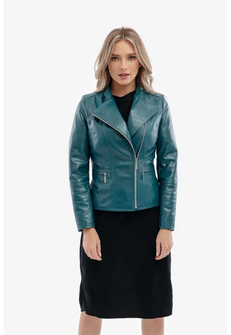 Кожено яке Adalite - Петролно синьо