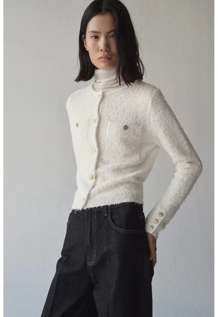 Мъхесто яке с дълги ръкави