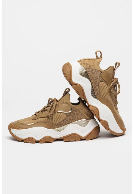 Маратонки Atlas с кожа - Златист/Светлокафяв