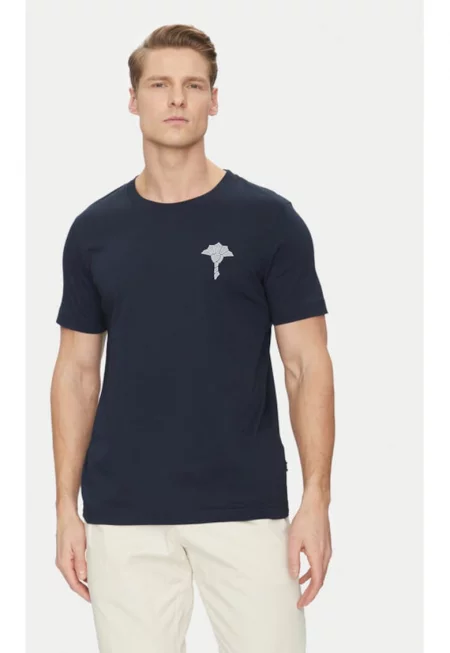 Мъжка тениска -  304687150 - Органичен памук - Син - Син