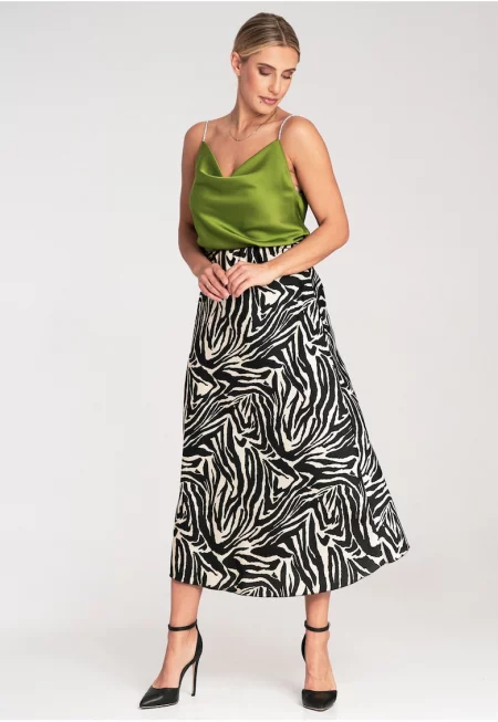 Миди пола  зебров принт - ластик - полиестер - SM