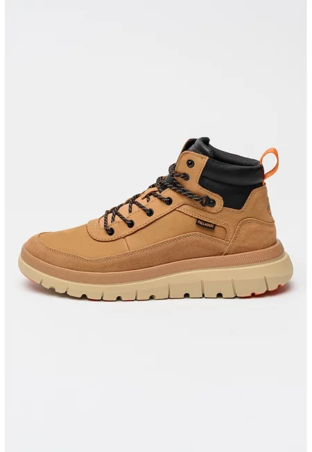 Непромокаеми боти Pallarider Sc от набук с велур - Канелено кафяво