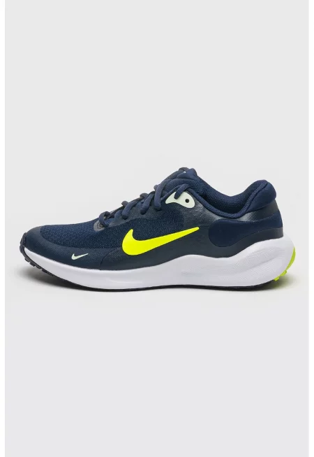 Обувки Revolution 7 за бягане с лого - Лайм зелено/Тъмносин