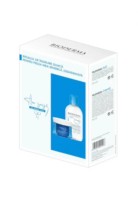 Пакет: Крем за лице  Hydrabio - За суха/много суха кожа - 50 мл + Мицеларна вода Bioderma Hydrabio H2O - За чувствителна / суха кожа - 250 мл