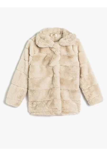 Палто от еко пух с яка Peter Pan