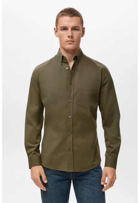 Памучна риза с дълги ръкави