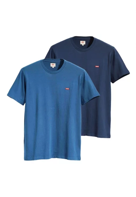 Памучни тениски с бродирано лого - 2 броя