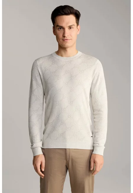 Пуловер regular fit с щампа лого - Бежов