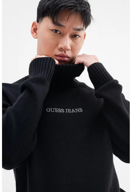 Пуловер с вълна и поло