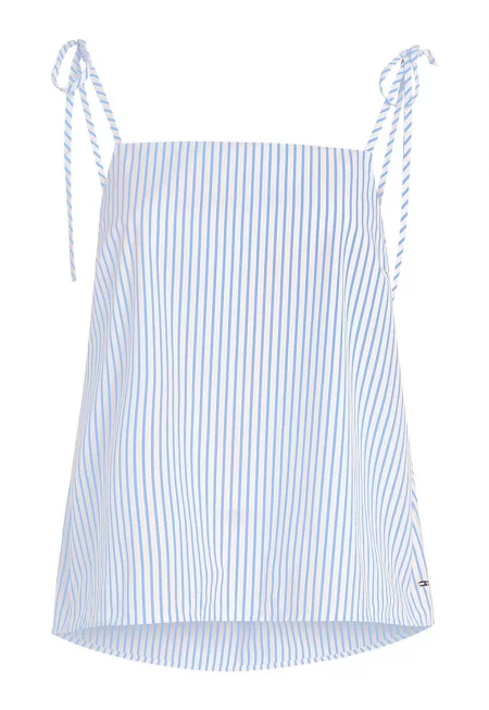 Раиран памучен топ - Бял/Лавандула