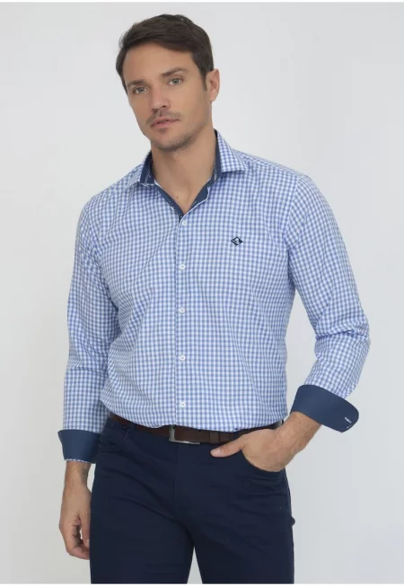 Риза regular fit с кариран модел - 65499