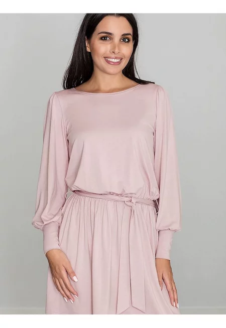 Рокля  розова - ежедневна - вискоза -