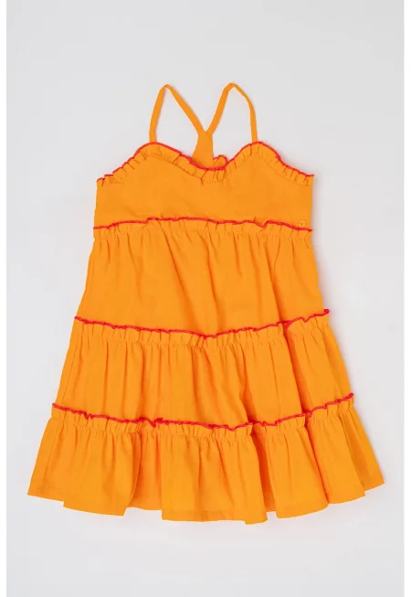 Рокля с лен и памук - без ръкави