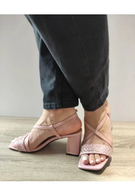 Сандали Дамски  Hp13Th C5-N - Елегантни - Нюд металик - Hюд цвят