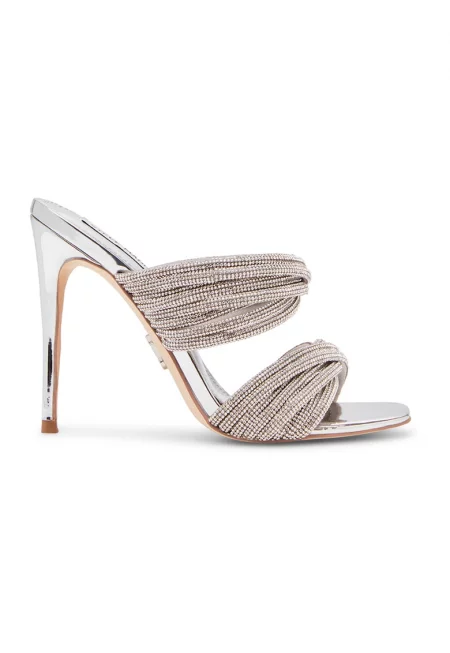 Сандали Novel с декоративни камъни - Сребрист