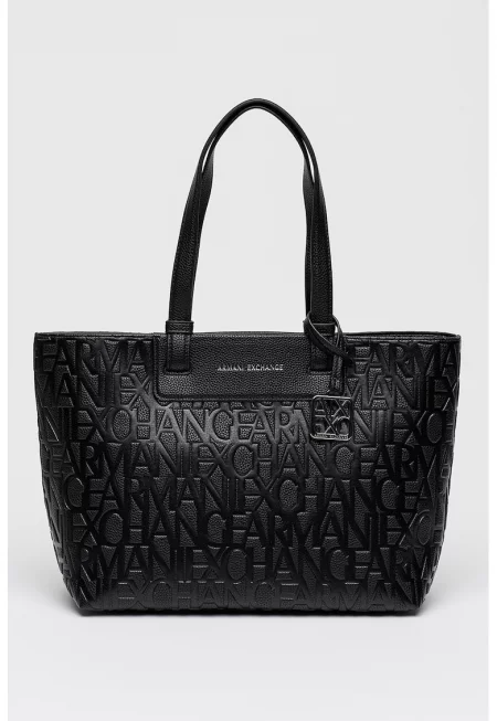 Шопинг чанта от еко кожа с релефно лого