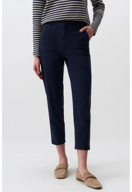 Скъсен панталон с лиосел с джобове - Ултрамарин синьо