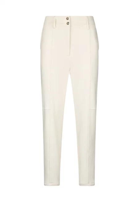 Скъсен скосен панталон - Бял