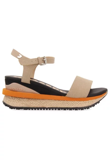 Скосени сандали BENAY 27675 от еко кожа - Черен/Бежов