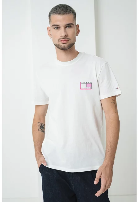 Слим памучна тениска с лого