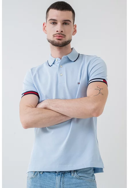 Слим тениска Signature с яка