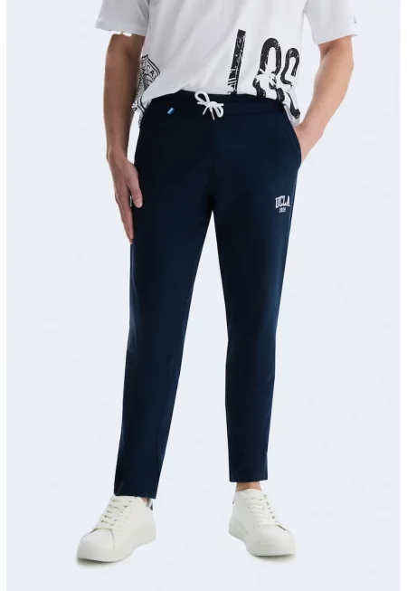 Спортен панталон Connor с връзка и лого - Тъмносин