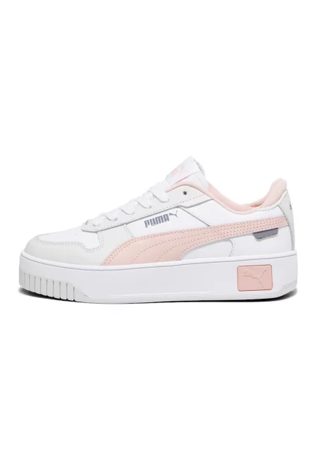 Спортни обувки Carina Street Jr от кожа и еко кожа - Бял/Розово