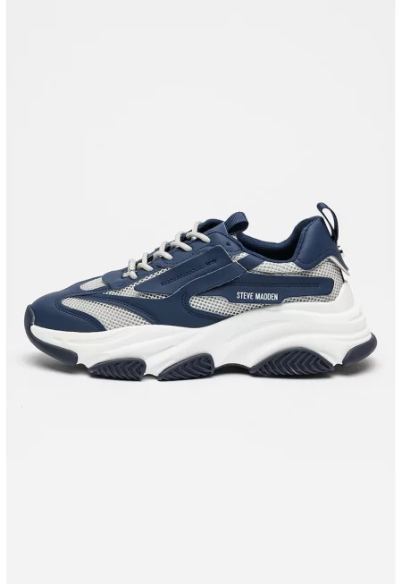 Спортни обувки Possess с мрежести зони - Тъмносин/Сив меланж