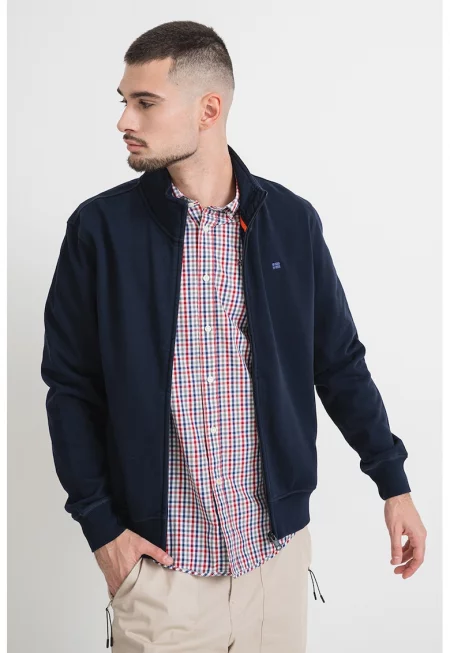 Суитшърт Nedles с цип и ниска яка - Ултрамарин синьо