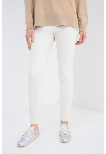 Супер скини дънки с миди талия - Крем