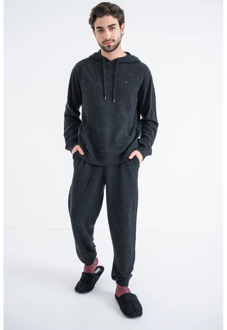 Вълнена горна пижама - Антрацитно сиво
