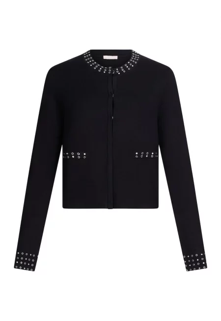 Жилетка с нитове - Черен