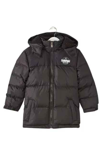 Зимно яке за момичета Little Eleven Paris - синьо - полиестер - сваляща се качулка - синтетичен пълнеж - 146 см