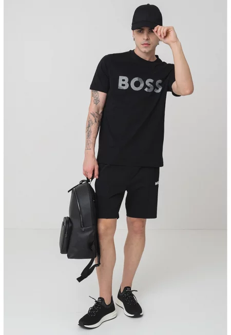 Бермуди с лого - Черен