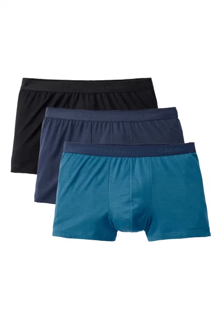 Боксерки с памук - 3 чифта - Черен/Син
