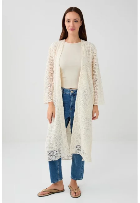 Дълга жилетка с отворен фронт