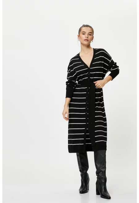 Дълга жилетка с райе