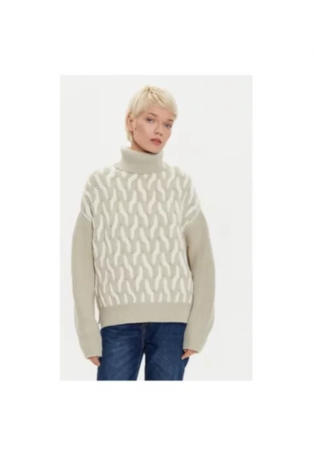 Дамска блуза -  304333927 - Вълна - Бежов - Бежов