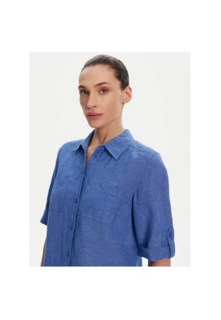 Дамска риза  12002121 - Лен/Памук - Синя - Син