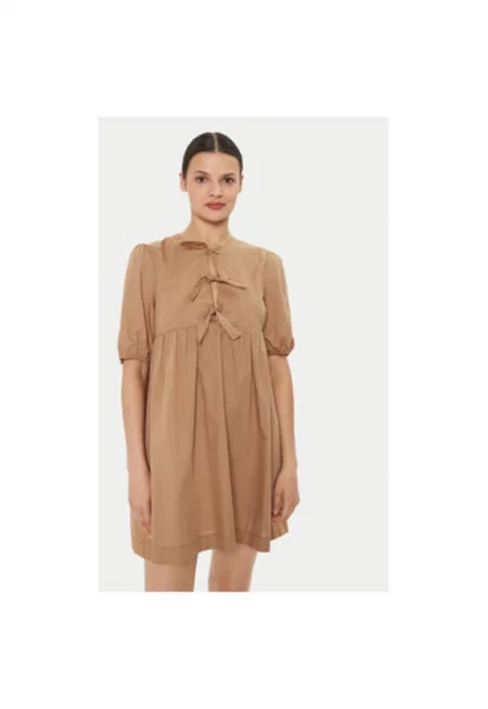 Дамска рокля -  304549489 - Памук - Кафяв - Кафяв